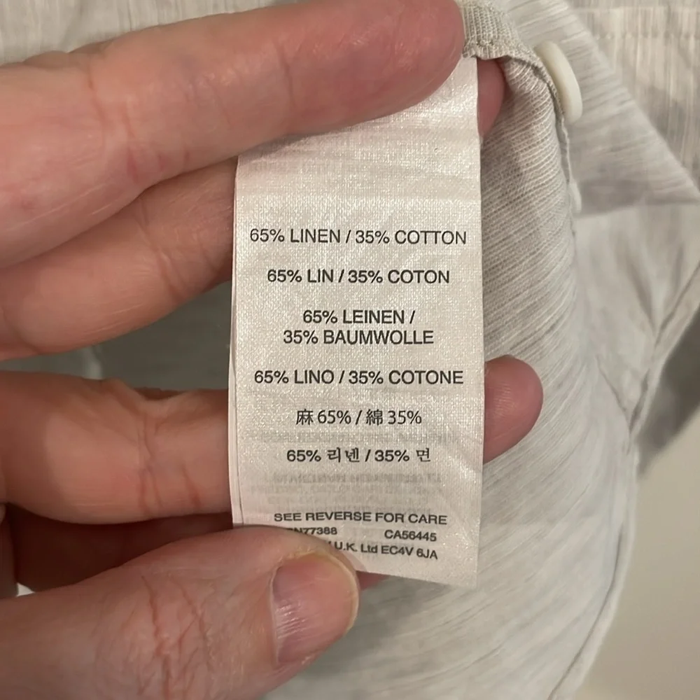 J. Crew Baird McNutt Men’s Button Front Shirt XL Grey Linen Cotton Blend Preppy